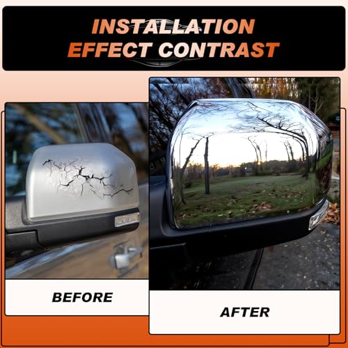 ACLONG Chrome Tow Mirror Cover Caps Left Driver Side & Right Passenger Side Rearview Side Mirror Covers Fit for Ford F150 2015 2016 2017 2018 2019 2020-1 Pair - size: Fit for Ford F150 2015-2020