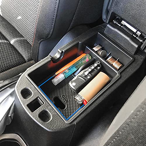 EDBETOS Center Console Organizer Tray Compatible with Jeep Renegade Accessories 2015-2019 2020 2021 2022 2023 Armrest Glove Box Secondary Storage (Blue Line) - color: Blue Line