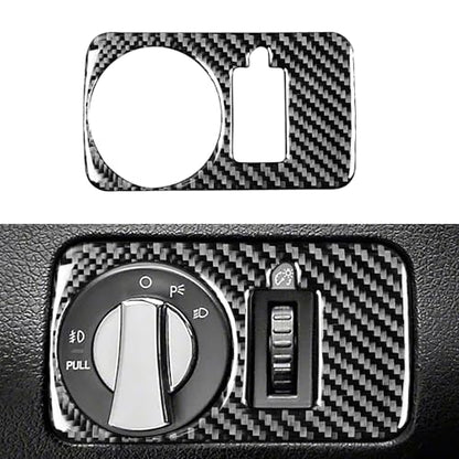 Real Soft Carbon Fiber Interior Accessorie Decal Car Headlight Switch Button Cover Trim Sticker Compatible with Ford Mustang GT Shelby 2005 2006 2007 2008 2009 - color: Headlight Switch-black