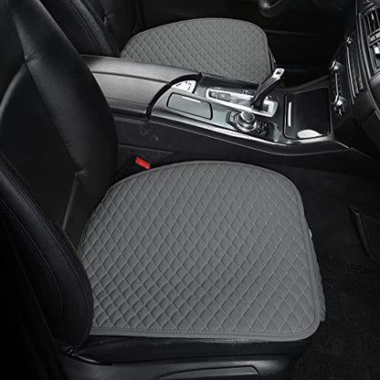 West Llama Pu Leather Car Seat Bottom Covers Protectors Include 1 Pair Front Driver Seat Pad Mat and 1 Rear Bench Cover Universal Fit 90% Vehicles,Gray - color: A-Gray, size: Universal Fit - Full Set