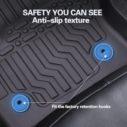 Floor Mats for 2016-2022 Honda HR-V,All-Weather TPE Rubber Car Floor Mats Custom Fit Full Set Includes 1st and 2nd Rows Maximum Coverage Anti-Slip 1st & 2nd Row Black (2016-2022 HR-V) - color: 2016-2022 HR-V