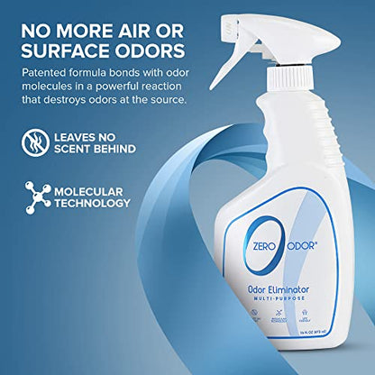 Zero Odor – Multi-Purpose Odor Eliminator - Air & Surface Odor – Patented Technology for Bathroom, Kitchen, Fabric, Closet- Smell Great Again, 16oz - size: 16 Fl Oz (Pack of 1)