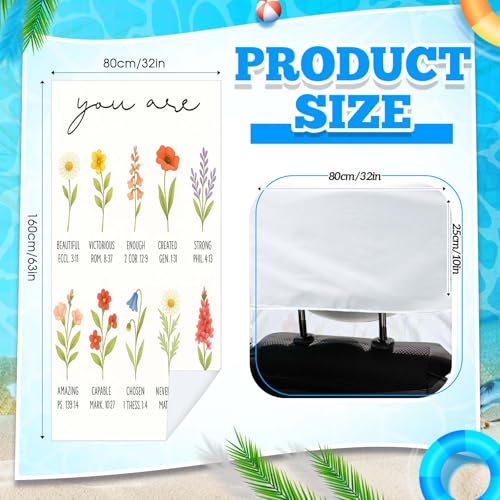 Hahafelt 2 Pack Car Seat Towel Covers with Storage Bag, 63 x 32 Inch Universal Non Slip Waterproof Sweat Protector for Car Truck, Gym Swimming Running, Machine Washable (Christian Floral) - style: Christian Floral