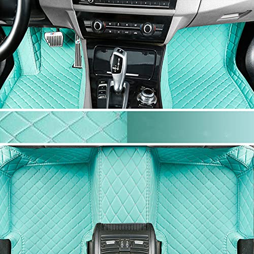 Custom Personalized Floor Mats for Cars - Luxury Full Coverage All Weather Mats, Anti-Slip Leather Mat Set, Fit for 99% of Cars, SUVs & Trucks (Light Blue, A-Diamond) - color: Light Blue, size: A-Diamond