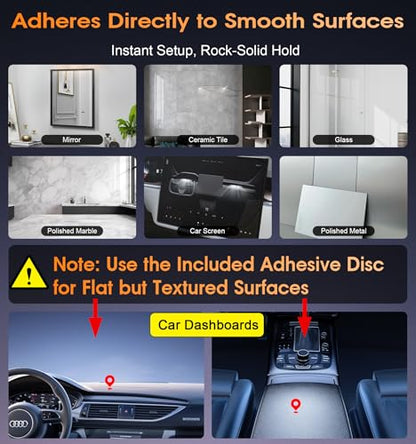 Upgraded Suction Cup Phone Mount 360° Zinc Alloy Phone Stand Vacuum Magnetic Car Holder for MagSafe Mount 98 LBS Ultra Accessories for iPhone 16 15 14 13 12 Android - color: Gunmetal