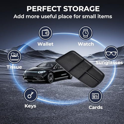 Lower Center Console Organizer Storage Tray for Mercedes Benz EQS 450+ 400 580 AMG SUV/EQE 350 350+ 500, Interior Accessories Insert Storage Tray for 2026 2025 2024 2023 EQS/EQE, Black - style: 1) Fits for 2023-2026 EQS/EQE, Lower