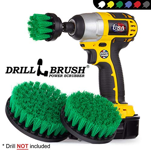 Kitchen Cleaning Supplies Set - Tile Electric Spin Scrubber - Stainless Steel Cleaner for Stove, Sink, and Oven - Household Cleaning Tools - Green Medium Stiffness Nylon Brush - Cast Iron Scrubber - color: Green