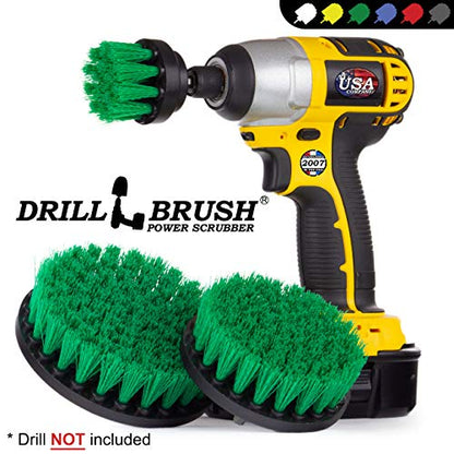 Kitchen Cleaning Supplies Set - Tile Electric Spin Scrubber - Stainless Steel Cleaner for Stove, Sink, and Oven - Household Cleaning Tools - Green Medium Stiffness Nylon Brush - Cast Iron Scrubber - color: Green