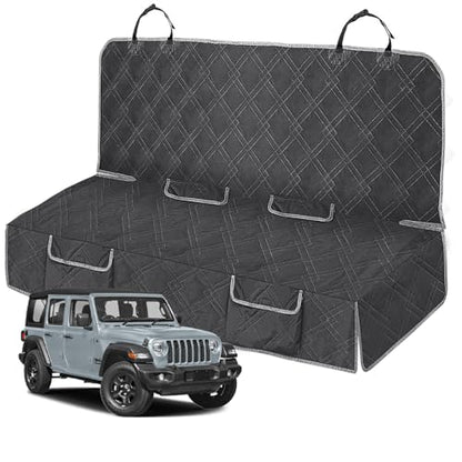 Dog Car Seat Cover Compatible with Jeep Wrangler 4 Door 2007-2025, Waterproof Pet Bench Seat Cover for Back Seat, 600D Heavy Duty Scratch Proof Nonslip Truck Seat Covers for Dogs - size: 2007-2025 Wrangler