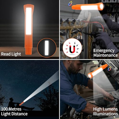 KnLnny Ware Automotive Escape Tool, Window Breaker,Seatbelt Cutter, Car Flashlight, 5 in1 Auto Tactical Gear, USB Charging, Magnetic Attraction, Emergency Kit Self Defense Accessories, Orange - color: Orange-1Pack