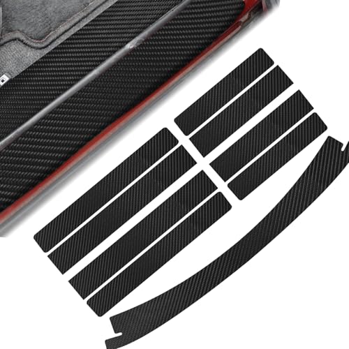 Bilisin 9PCS Car Door Sill Protector Compatible with Toyota RAV4 4th Gen 2016-2019,Carbon Fiber Leather Auto Trunk Door Sill Entry Guard Scratch Protector Accessories - size: for RAV4 4th Gen 2016-2019
