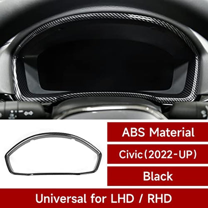 Car Dashboard Cover Trim Frame Decals for 2022 2023 2024 2025 Honda Civic 11th Gen Accessories ABS Carbon Fiber Interior Stickers - color: Dashboard Cover