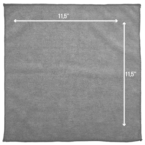 GREEN LIFESTYLE Chamois Cloth, Microfiber Cleaning Cloth 50 Pack, Borderless Towels Cleaning, Car Microfiber Towel, Drying Car Wash Towels (11.5" x 11.5", Grey) - color: Grey, size: Pack of 50