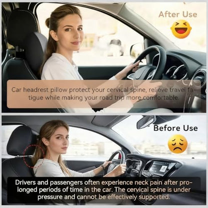 2 Pack Car Headrest Pillow for Neck Support,Memory Foam Neck Rest Cushion, Breathable Removable Cover & Ergonomic Design, for Driving Comfort, Neck Pain Relief, Travel