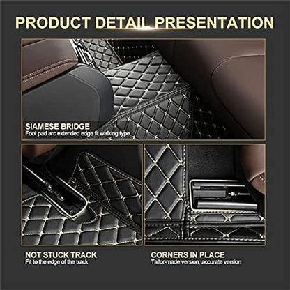 Custom Luxury Leather Car Floor Mats Upgrade Your Car's Interior All-Weather Protection for Cars, SUVs, Trucks Compatible with Automotive Mats (Black Narrow Strip) - color: Black narrow strip