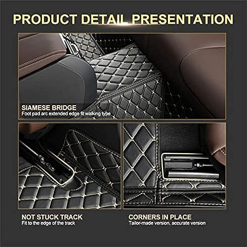 Custom Luxury Leather Car Mats Upgrade Your Car Interior Provide All-Weather Waterproof and Non-Slip Protection for Sedans, SUVs, Trucks, Compatible with Car Mats (Black Blue) - color: Black Blue