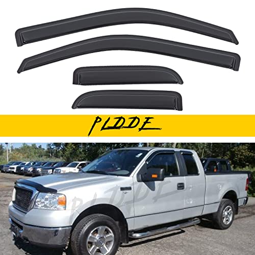 Window Visor Rain Guards Compatible with 2004-2014 Ford F-150 SuperCab/Extended Cab Window Wind Deflectors Vent Visors Shades for Truck Accessories Tape-On(No-Drill) 4pcs - size: for 2004-2014 Ford F150 Extended Cab