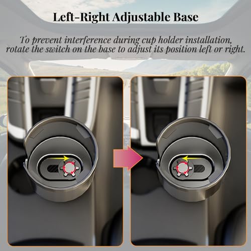 Universal Cup Holder Expander | 65-108mm Adjustable Car Adapter | Non-Slip Base for Bottles, Mugs & Handled Cups | Fit for Truck, RV, SUV, Car, Boat