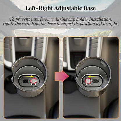 Universal Cup Holder Expander | 65-108mm Adjustable Car Adapter | Non-Slip Base for Bottles, Mugs & Handled Cups | Fit for Truck, RV, SUV, Car, Boat