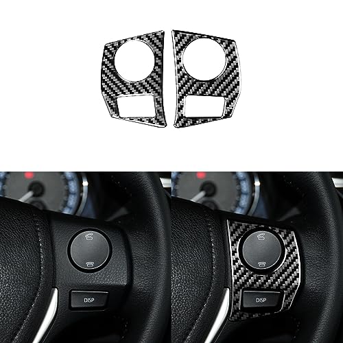 Real Premium Carbon Fiber Car Dashboard Control Button Panel Frame Soft Sticker Compatible with Toyota Corolla 2014 2015 2016 2017 2018 Auto Interior Accessories Black 2pcs - color: Button