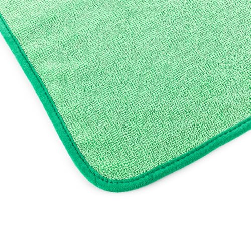 The Rag Company - Premium FTW Microfiber Cleaning Towels for Glass, Windows, Mirrors, Polished Surfaces - Streak-Free, Scratchless, 16" x16”, Green, 3-Pack - color: Green