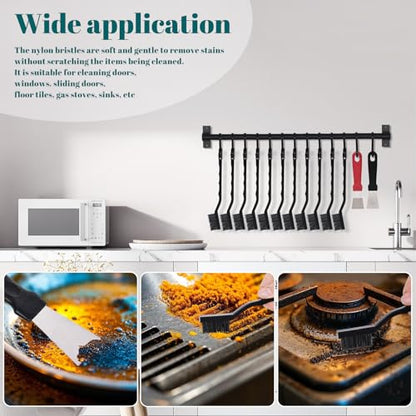 12 Pcs Mini Nylon Brush Set, Nylon Scratch Brush with Curved Handle, Cleaning Weld Slag and Rust - style: Nylon