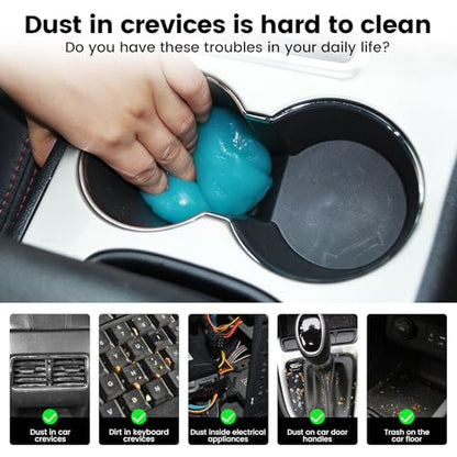 Car Cleaning Gel Clean Putty, Universal Car Interior Cleaner Slime, Perfect Cleaning Kit Supplies, Auto Detailing Tools Accessories, Dust Remover Gifts for Men Women Blue