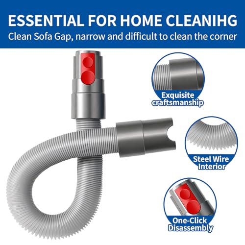 Attachment Kit - Extension Hose and Crevice Tool Compatible with Dyson V15 V11 V10 V7 V8 Absolute Animal Motorhead Trigger Model - color: Extension Hose and Crevice Tool