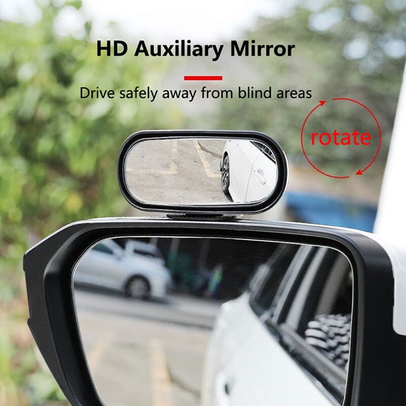 Blind Spot Car Mirror Rectangular,Adjustable Blindspot Convex Wide Angle Side Rearview Mirror for Cars Trucks SUV - color: Sliver 1 Piece