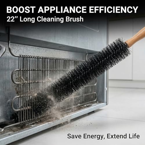 Dryer Vent Cleaner Kit - Universal Vacuum Hose Attachment & Lint Brush, Effectively Clean Clogged Dryer Ducts, Fit Most Vacuums for Dryer, Refrigerator Coils & Behind Appliances