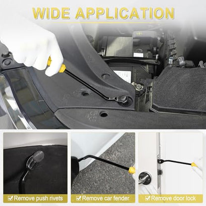 LivTee 5 pcs Auto Trim Removal Tool Kit, No Scratch Plastic Pry Tool Kit - Interior Door Panel Clip Fastener Removal Set for Vehicle Dash Radio Audio Installer (Yellow) - color: Yellow