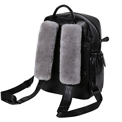 U&M 2 Pack Genuine Sheepskin Auto Seat Belt Cover for Adult Youth Kid Toddlers -Soft Warm Car, Truck, SUV, Camera Backpack Strap Shoulder Pad Wool Fluffy - color: grey