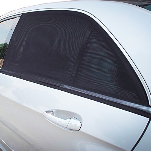 TFY Universal Car Side Window Sun Shade - Protects Your Kids from Sun Burn - Double Layer Design - Maximum Protection - Fit Most of Vehicle - 2 Pieces (Regular Contoured Window) - size: Regular Contoured Window