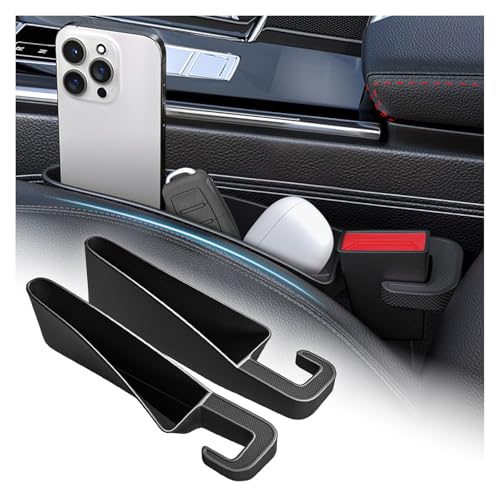 2PCS Short Car Seat Gap Filler Organizer with Seats Belt Holes,Anti-dropout Seat Gap Filler Fills Console Gaps,Universal Car Seats Gaps Plug with Storage Slot for Cars Storage