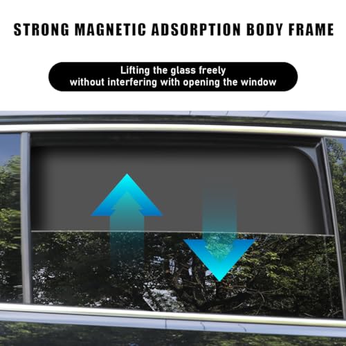 Car Side Window Sun Shades, Shades with Magnets, Shade for Baby, Strong-Light Blocking & UV Protection Privacy Covers Auto Accessories (Double-Sided Black) - color: Black