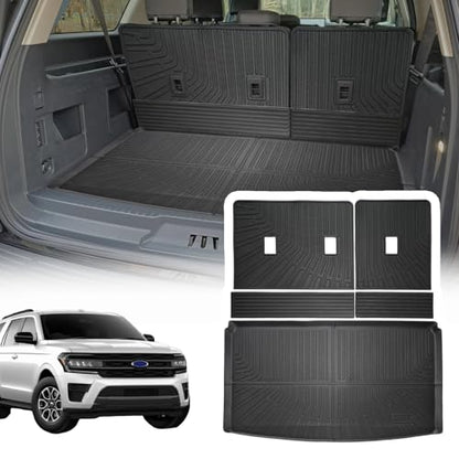 Cargo Liner Compatible with 2018-2024 Ford Expedition MAX/Lincoln Navigator L Trunk Mat Cargo Mat Back Seat Cover Protector(Backrest Mats+Trunk Mat) - size: FOR 18-24 Ford Expedition MAX&Lincoln Navigator L