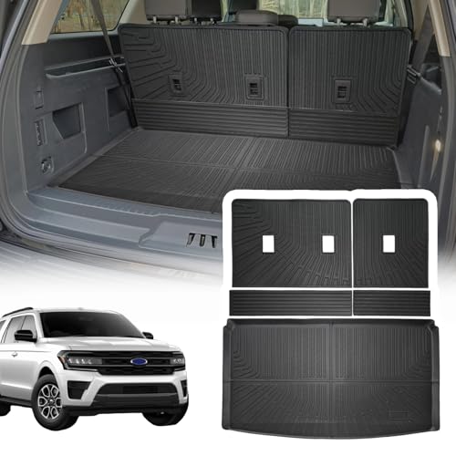 Cargo Liner Compatible with 2018-2024 Ford Expedition MAX/Lincoln Navigator L Trunk Mat Cargo Mat Back Seat Cover Protector(Backrest Mats+Trunk Mat) - size: FOR 18-24 Ford Expedition MAX&Lincoln Navigator L