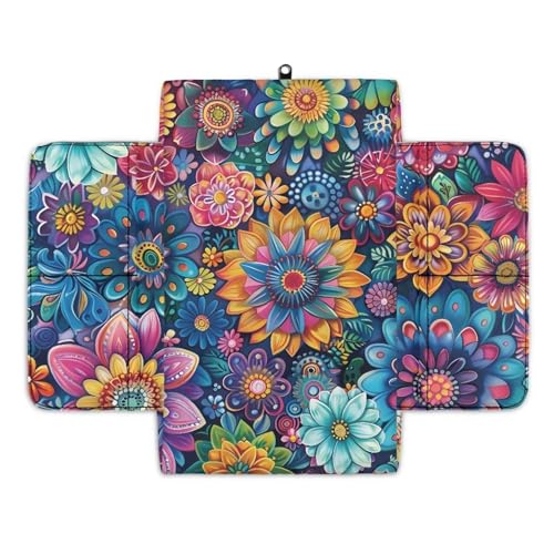 Boho Flower Car Center Console Armrest Pillow, Car Armrest Storage Box, Interior Car Accessories, Car Center Console Cover, Universal Armrest Cover for Car Storage Box - color: Boho Flower