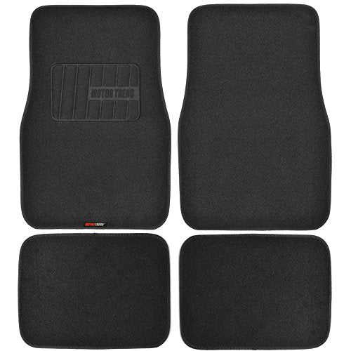 Motor Trend FatRug Premium Carpet Car Floor Mats - Thick Robust Auto Gear, Universal Fit for Your Car Truck or SUV, Black - color: Black