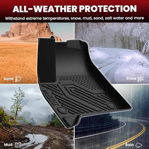 LASFIT Floor Mats & Cargo Liner with Backrest Mat for Chevy Traverse 2024-2026 (Only 8 Seats) & GMC Acadia 2024-2026 (Only 8 Seats), All Weather TPE Custom Fit Car Floor Liners Full Seat, Black - size: Floor Mats for Traverse/Acadia 8 Seats 2024-2026