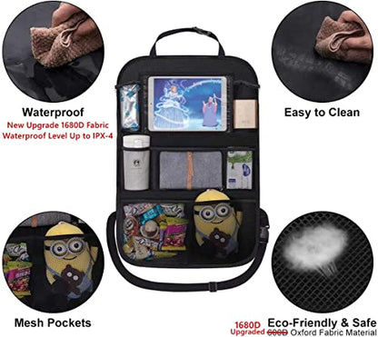 ONE PIX Backseat Car Organizer Mats Back Seat Organizers and Storage Bag with Touch Screen Tablet Holder for Kids Toddlers Car Seats, Travel Accessories, Road Trip Essentials Kids - size: 1 Pack