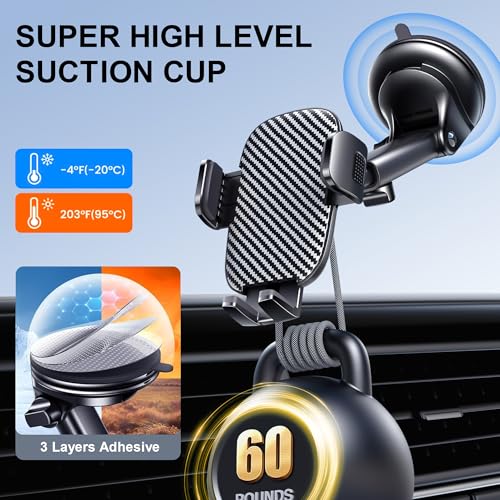 GUWEZ Phone Holder Car Mount for iPhone [Powerful Suction] Phone Mount for Car Dashboard Windshield Air Vent Universal Accessories [Thick Cases Friendly] Automobile Phone Holder Fit iPhone Smartphone - style: Windshield/Dashboard/Vent
