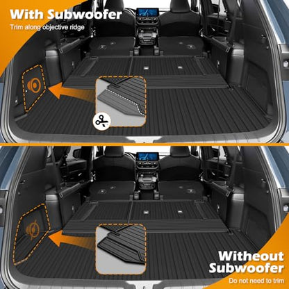 AOMSAZTO Floor Mats and Cargo Mat Compatible with 2024-2025 Toyota Grand Highlander (7 Seats Only): All Weather TPE Protection Full Set Grand Highlander Floor Liners (Not Fit Highlander) - style: 2024+ toyota grand highlander floor mats and cargo mat