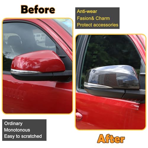 Auto Door Rearview Mirror Protective Trim Cap Compatible with Toyota Wildlander 2020-2022, Side View Mirror Cover Door Side Moulding Trim Accessories (carbon fiber pattern)