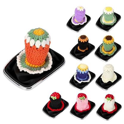 Crochet Shift Knob Cover, Universal Handmade Sunflower Boho Car Accessories for Women, Soft Shift Boots Knobs Cover Automotive Interior Fits Car Truck SUV (19#SC) - color: 19#SC