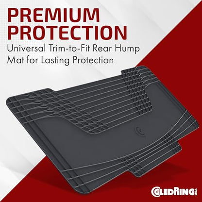 Gledring USA - Universal Rear Hump Mat, Trim to Fit Driveshaft Tunnel Protector for Cars & SUVs - Odor-Free, Non-Slip, All-Weather Rubber, Protects from Rain, Mud, & Snow