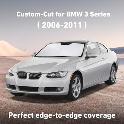 EcoNour Windshield Sunshade Compatible for BMW 3 Series 2006-2009 2010 2011, Sun Visor for Front Windshield & Window Sun Shade Cover, UV Heat Blocker & Protector, Car Accessories - size: For BMW 3 Series (2006-2011)