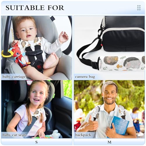 Bolaz Hedgehog Fox Mushrooms Car Seat Strap Pads Seatbelt Covers Cushion Shoulder Strap Pads for Adults Soft 2Pcs - color: Hedgehog Fox Mushrooms, size: Small