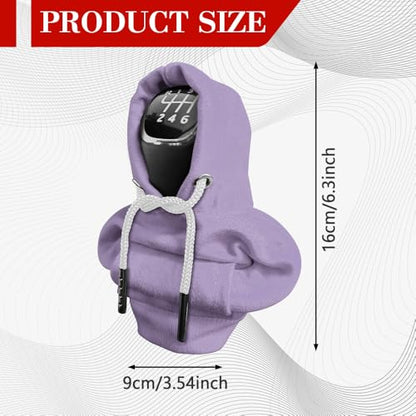 Gear Shift Hoodie, Shifter Hoodie, Funny Car Gear Shift Protector Cover, Automotive Interior Cute Gadgets Fashionable Mini Sweater Shifter Stick Knob Cover Universal for Most Vehicles (Purple) - color: Purple
