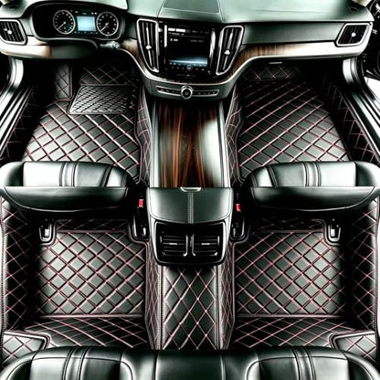 Customize Personalized Floor Mats for Cars, Full Coverage Luxury Mat Set, Anti-Slip, Custom Suitable 99% of Sedan Trucks SUV Auto (Black and Red) - color: Black and red